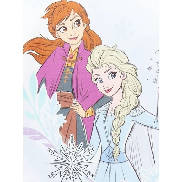 Girls Frozen Sisters Elsa Anna 2 pc Blue Fleece Pajama Set - Large - NEW - Picture 1 of 4